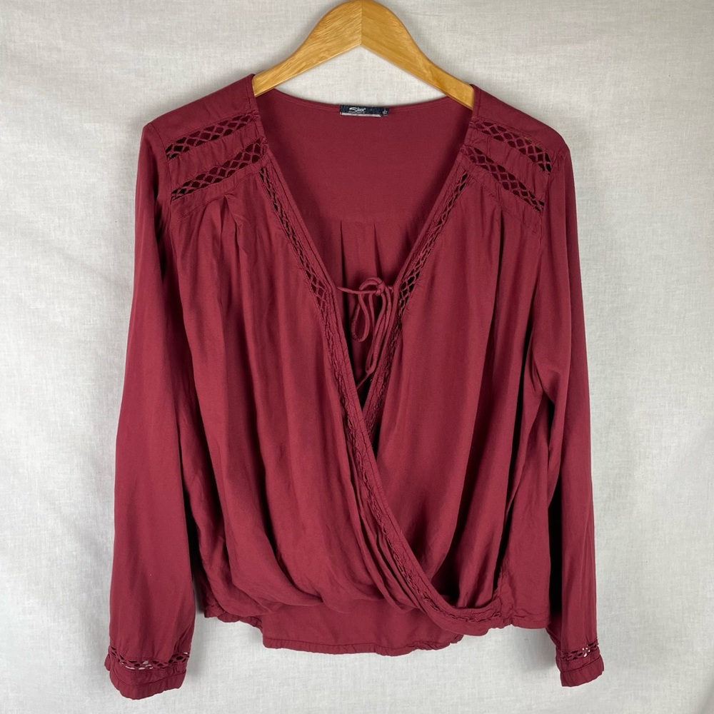 Silver Jeans Co Women's Surplice Long Sleeve